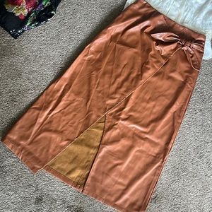 Long Brown “leather like” Skirt